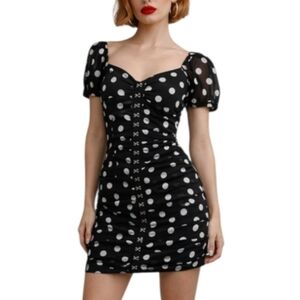 Urban Outfitters Polka Dot Corset Mini Dress M